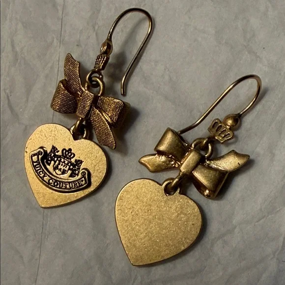 Juicy Couture Gold Bow Heart Earrings 530 - Picture 4 of 5